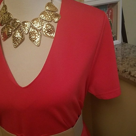 Red/coral dress - Picture 3 of 4